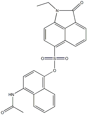 4-(acetylamino)-1-naphthyl 1-ethyl-2-oxo-1,2-dihydrobenzo[cd]indole-6-sulfonate Structure
