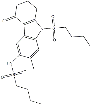 N-[9-(butylsulfonyl)-7-methyl-4-oxo-2,3,4,9-tetrahydro-1H-carbazol-6-yl]-1-butanesulfonamide,1018152-96-9,结构式