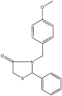 3-(4-methoxybenzyl)-2-phenyl-1,3-thiazolidin-4-one Structure