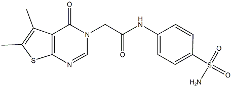 N-[4-(aminosulfonyl)phenyl]-2-(5,6-dimethyl-4-oxothieno[2,3-d]pyrimidin-3(4H)-yl)acetamide,1019009-28-9,结构式
