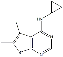 N-cyclopropyl-N-(5,6-dimethylthieno[2,3-d]pyrimidin-4-yl)amine 化学構造式