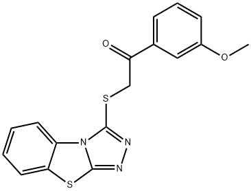 1-(3-methoxyphenyl)-2-([1,2,4]triazolo[3,4-b][1,3]benzothiazol-3-ylsulfanyl)ethanone 化学構造式