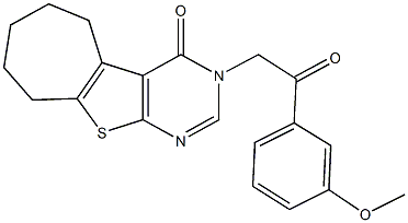 3-[2-(3-methoxyphenyl)-2-oxoethyl]-3,5,6,7,8,9-hexahydro-4H-cyclohepta[4,5]thieno[2,3-d]pyrimidin-4-one Structure