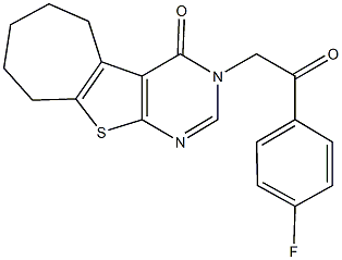 3-[2-(4-fluorophenyl)-2-oxoethyl]-3,5,6,7,8,9-hexahydro-4H-cyclohepta[4,5]thieno[2,3-d]pyrimidin-4-one Structure