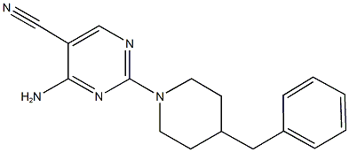 4-amino-2-(4-benzyl-1-piperidinyl)-5-pyrimidinecarbonitrile Structure