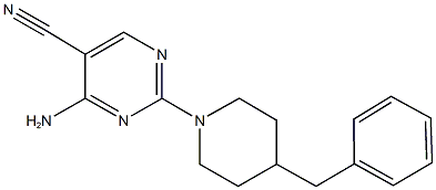 4-amino-2-(4-benzyl-1-piperidinyl)-5-pyrimidinecarbonitrile,1019017-20-9,结构式