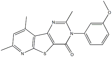 3-(3-methoxyphenyl)-2,7,9-trimethylpyrido[3',2':4,5]thieno[3,2-d]pyrimidin-4(3H)-one,1019018-24-6,结构式