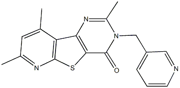 2,7,9-trimethyl-3-(3-pyridinylmethyl)pyrido[3',2':4,5]thieno[3,2-d]pyrimidin-4(3H)-one 结构式