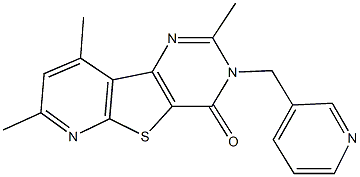 2,7,9-trimethyl-3-(3-pyridinylmethyl)pyrido[3',2':4,5]thieno[3,2-d]pyrimidin-4(3H)-one Structure