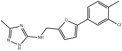 N-{[5-(3-chloro-4-methylphenyl)-2-furyl]methyl}-N-(3-methyl-1H-1,2,4-triazol-5-yl)amine Structure