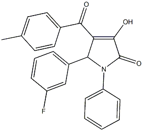 5-(3-fluorophenyl)-3-hydroxy-4-(4-methylbenzoyl)-1-phenyl-1,5-dihydro-2H-pyrrol-2-one Struktur