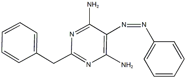 6-amino-2-benzyl-5-(phenyldiazenyl)-4-pyrimidinylamine 化学構造式