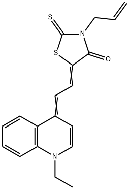 3-allyl-5-[2-(1-ethyl-4(1H)-quinolinylidene)ethylidene]-2-thioxo-1,3-thiazolidin-4-one,102173-89-7,结构式