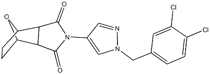 4-[1-(3,4-dichlorobenzyl)-1H-pyrazol-4-yl]-10-oxa-4-azatricyclo[5.2.1.0~2,6~]decane-3,5-dione 化学構造式