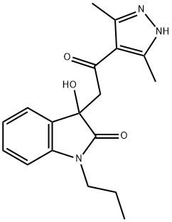 1022918-78-0 3-[2-(3,5-dimethyl-1H-pyrazol-4-yl)-2-oxoethyl]-3-hydroxy-1-propyl-1,3-dihydro-2H-indol-2-one