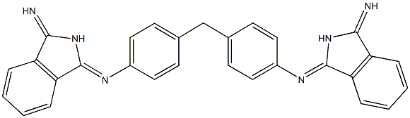 N-(3-imino-2,3-dihydro-1H-isoindol-1-ylidene)-N-(4-{4-[(3-imino-2,3-dihydro-1H-isoindol-1-ylidene)amino]benzyl}phenyl)amine Struktur