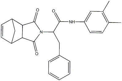 N-(3,4-dimethylphenyl)-2-(3,5-dioxo-4-azatricyclo[5.2.1.0~2,6~]dec-8-en-4-yl)-3-phenylpropanamide 结构式