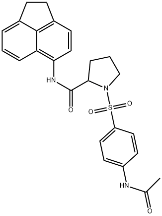 1-{[4-(acetylamino)phenyl]sulfonyl}-N-(1,2-dihydro-5-acenaphthylenyl)-2-pyrrolidinecarboxamide,1025062-69-4,结构式