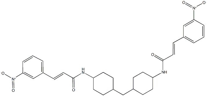 3-{3-nitrophenyl}-N-[4-({4-[(3-{3-nitrophenyl}acryloyl)amino]cyclohexyl}methyl)cyclohexyl]acrylamide Structure