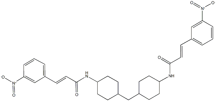 3-{3-nitrophenyl}-N-[4-({4-[(3-{3-nitrophenyl}acryloyl)amino]cyclohexyl}methyl)cyclohexyl]acrylamide 结构式