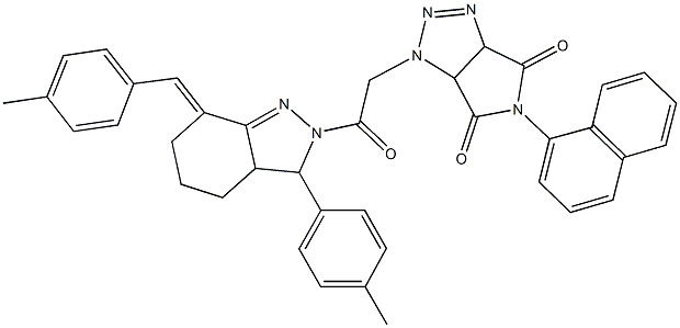 1-{2-[7-(4-methylbenzylidene)-3-(4-methylphenyl)-3,3a,4,5,6,7-hexahydro-2H-indazol-2-yl]-2-oxoethyl}-5-(1-naphthyl)-3a,6a-dihydropyrrolo[3,4-d][1,2,3]triazole-4,6(1H,5H)-dione Structure