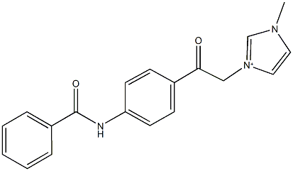 3-{2-[4-(benzoylamino)phenyl]-2-oxoethyl}-1-methyl-1H-imidazol-3-ium Structure