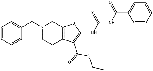 ethyl 2-{[(benzoylamino)carbothioyl]amino}-6-benzyl-4,5,6,7-tetrahydrothieno[2,3-c]pyridine-3-carboxylate 结构式