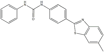 N-[4-(6-methyl-1,3-benzothiazol-2-yl)phenyl]-N'-phenylurea,10262-32-5,结构式
