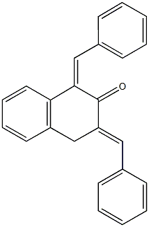 1,3-dibenzylidene-3,4-dihydro-2(1H)-naphthalenone Struktur