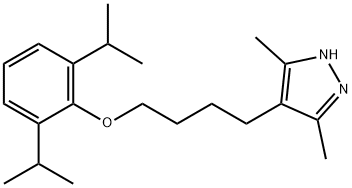 4-[4-(2,6-diisopropylphenoxy)butyl]-3,5-dimethyl-1H-pyrazole,1027326-66-4,结构式