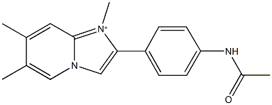2-[4-(acetylamino)phenyl]-1,6,7-trimethylimidazo[1,2-a]pyridin-1-ium Struktur