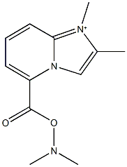 5-{[(dimethylamino)oxy]carbonyl}-1,2-dimethylimidazo[1,2-a]pyridin-1-ium 化学構造式