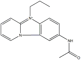 8-(acetylamino)-5-propylpyrido[2,1-b]benzimidazol-5-ium Struktur