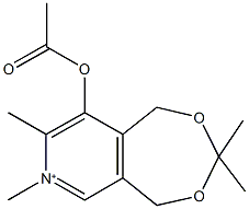 9-(acetyloxy)-3,3,7,8-tetramethyl-1,5-dihydro[1,3]dioxepino[5,6-c]pyridin-7-ium Struktur