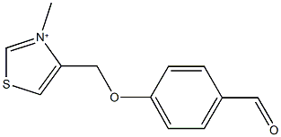 4-[(4-formylphenoxy)methyl]-3-methyl-1,3-thiazol-3-ium 化学構造式