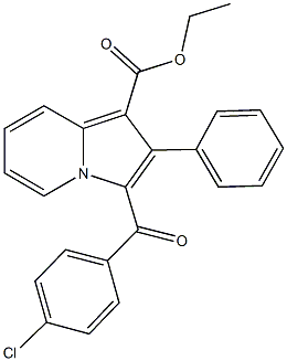 ethyl 3-(4-chlorobenzoyl)-2-phenyl-1-indolizinecarboxylate 结构式