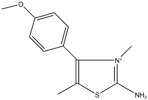 2-amino-4-(4-methoxyphenyl)-3,5-dimethyl-1,3-thiazol-3-ium 结构式