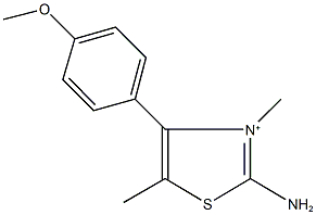 2-amino-4-(4-methoxyphenyl)-3,5-dimethyl-1,3-thiazol-3-ium Struktur