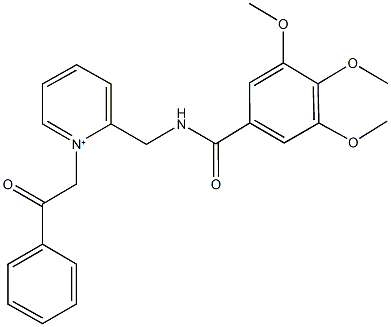 1-(2-oxo-2-phenylethyl)-2-{[(3,4,5-trimethoxybenzoyl)amino]methyl}pyridinium 化学構造式