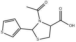3-acetyl-2-(3-thienyl)-1,3-thiazolidine-4-carboxylic acid 结构式