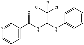 N-(1-anilino-2,2,2-trichloroethyl)nicotinamide Structure