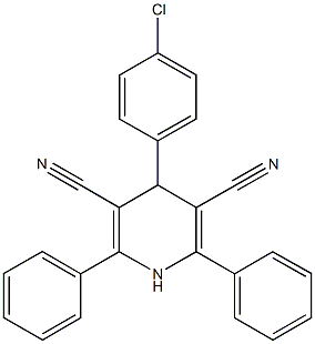 4-(4-chlorophenyl)-2,6-diphenyl-1,4-dihydro-3,5-pyridinedicarbonitrile Structure