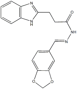 3-(1H-benzimidazol-2-yl)-N'-(1,3-benzodioxol-5-ylmethylene)propanohydrazide 结构式