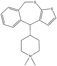 4-(4,9-dihydrothieno[2,3-c][2]benzothiepin-4-yl)-1,1-dimethylpiperidinium Struktur