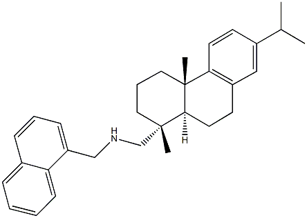 N-[(7-isopropyl-1,4a-dimethyl-1,2,3,4,4a,9,10,10a-octahydro-1-phenanthrenyl)methyl]-N-(1-naphthylmethyl)amine Structure