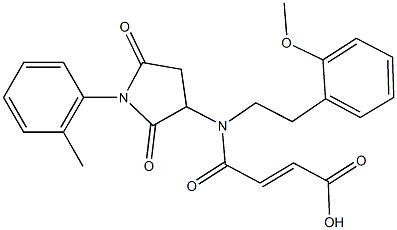 4-{[2-(2-methoxyphenyl)ethyl][1-(2-methylphenyl)-2,5-dioxo-3-pyrrolidinyl]amino}-4-oxo-2-butenoic acid Struktur