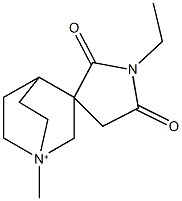 1-methyl-1'-ethylspiro(1-azoniabicyclo[2.2.2]octane-3,3'-pyrrolidine)-2',5'-dione Structure