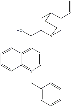1-benzyl-4-[hydroxy(5-vinyl-1-azabicyclo[2.2.2]oct-2-yl)methyl]quinolinium Struktur