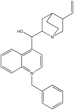 1-benzyl-4-[hydroxy(5-vinyl-1-azabicyclo[2.2.2]oct-2-yl)methyl]quinolinium 化学構造式