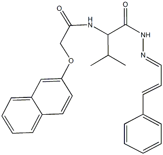 N-(2-methyl-1-{[2-(3-phenyl-2-propenylidene)hydrazino]carbonyl}propyl)-2-(2-naphthyloxy)acetamide,1031850-19-7,结构式